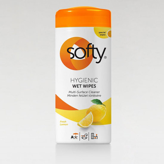 Softy - Hygienic 30 lapos dobozos törlőkendő bármilyen felületre