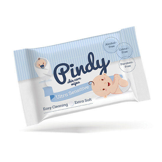Pindy - Pindy Ultra Sensitive 60 lapos babatörlőkendő