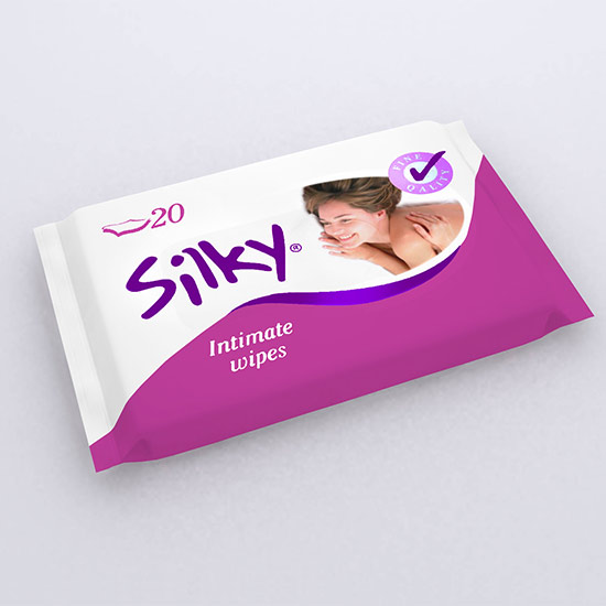 Silky - Silky Intim 20 lapos visszazárható törlőkendő természetes gyógynövényekkel
