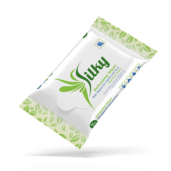 Silky - Silky refreshing 10 lapos visszazárható frissítőkendő UV védelemmel