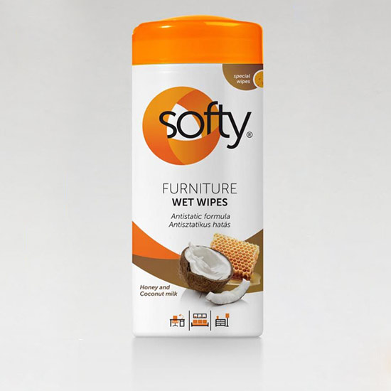 Softy - Furniture 30 lapos dobozos bútorápoló törlőkendő