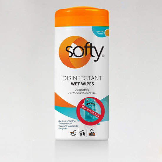 Softy - Disinfectant 30 lapos felületfertőtlenítő törlőkendő