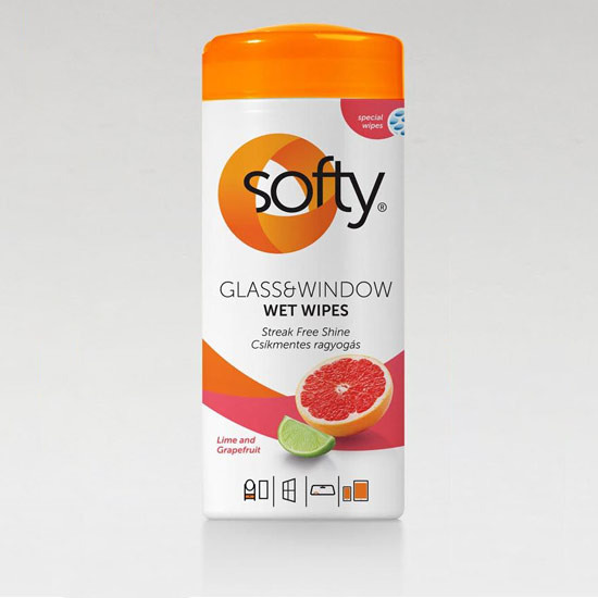 Softy - Glass&Window 40 lapos üvegtisztító törlőkendő