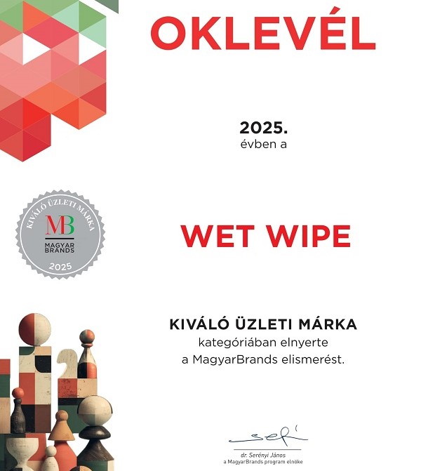 MagyarBrands díjas márka a Wet Wipe Kft. 2025-ben